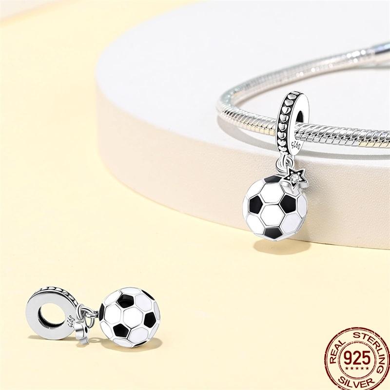 American Sports Series Copper Badminton Baseball Football Pendant Beads Suitable For 3Mm Original Bracelet Diy