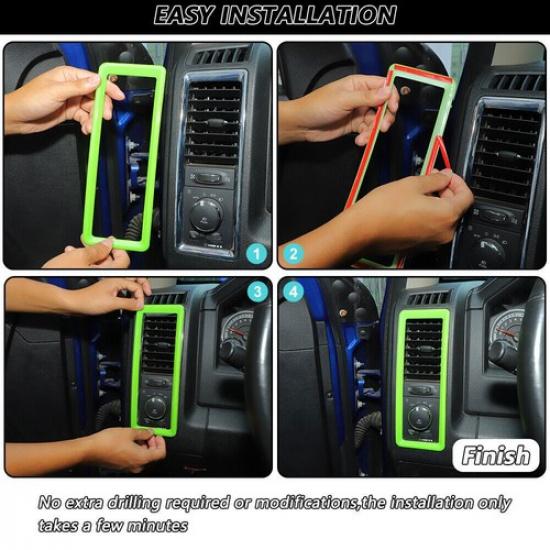 2x Center Console Two Side Air Vent Outlet Cover Trim For Dodge RAM Light Green