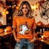 Women's fashion V-neck casual Halloween printed short-sleeved top