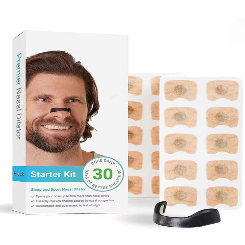 30 Pairs Stretchable Breathe Nasal Strips Hydrowoven Fabric Stop Snoring Nose Patch  Adult