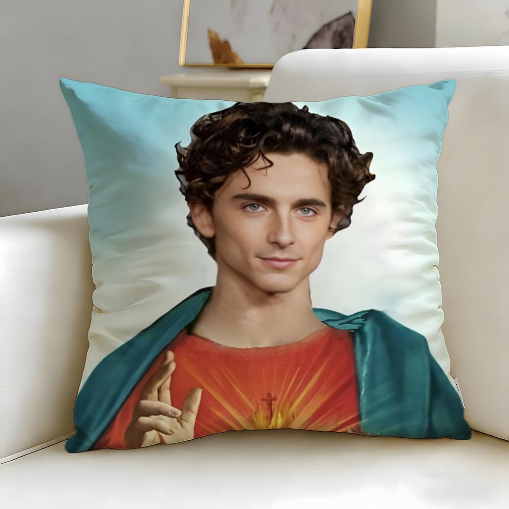 Beliebter Schauspieler Timothee Chalamet Kissenbezug Weich Leicht zu waschen Kissenhülle Vielseitig für Sofa Bett Reisen und Büro