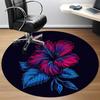 1pc Floral Bloom Office Round Area Rug, Indoor Mat Suitable For Office, Under Office Chairs Bedroom Living Room Home Decor, Room Deco