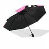 1 Stück Rosa Leopard Augen Automatischer Faltregenschirm Tragbar Zusammenklappbar 8-Rippen-Schirm für Alle Jahreszeiten, Lässiges Outdoor-Accessoire, Perfektes Geschenk