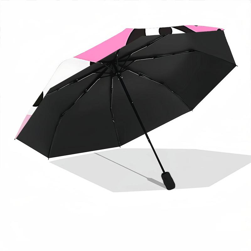 1 Stück Rosa Leopard Augen Automatischer Faltregenschirm Tragbar Zusammenklappbar 8-Rippen-Schirm für Alle Jahreszeiten, Lässiges Outdoor-Accessoire, Perfektes Geschenk