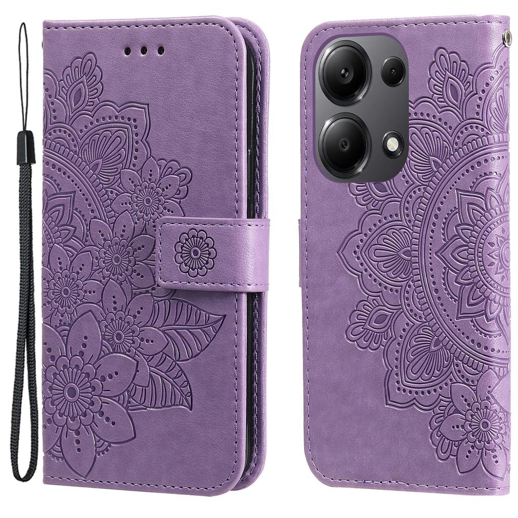 For Xiaomi Redmi Note 14S 4G/Note 13 Pro 4G/Poco M6 Pro 4G Case Floral Pattern PU Leather Wallet Stand Phone Cover