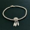 925 Sterling Silver Ball Feather Pendant Bracelet, Couple Banquet Wedding Birthday Jewelry Gift