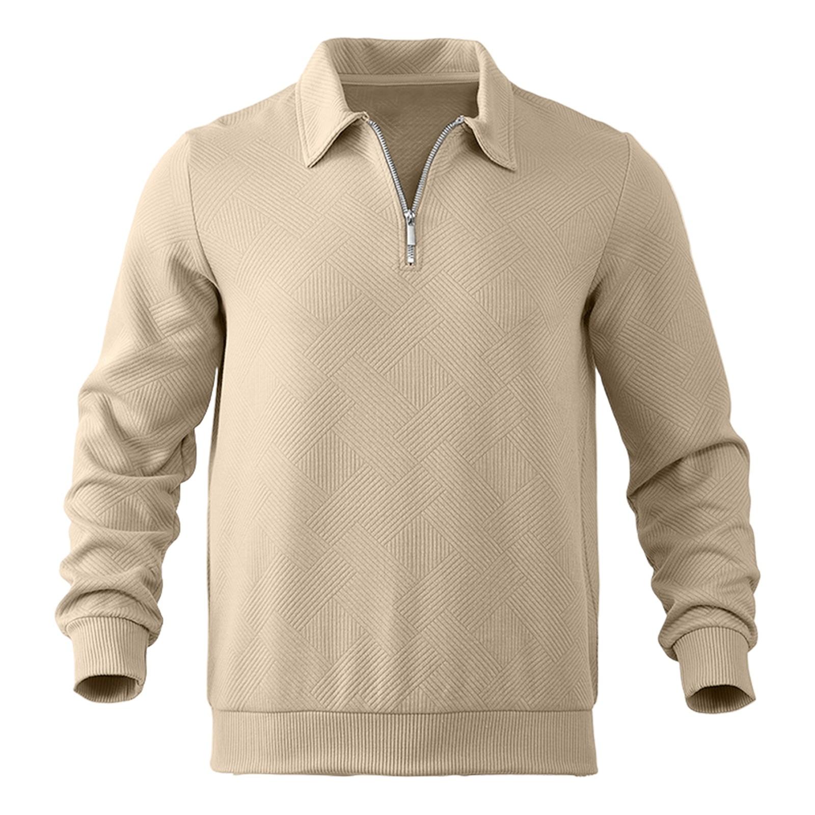 Men s Loose Casual  Long-sleeved Lapel Zip-up Hoodie XL