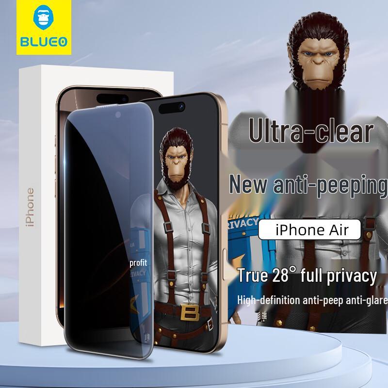 BLUEO Anti-Peep Tempered Glass Screen Protector for iPhone