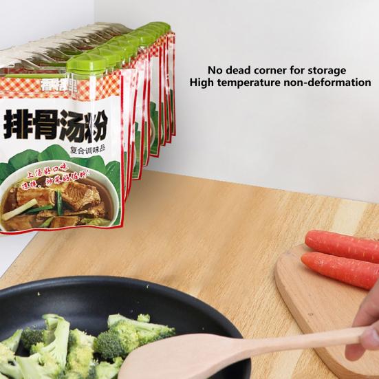 Wall-Mounted Spice Packet Organizer with Lock Lids Seasoning Packet Storage Rack Holds 10 Packets Kitchen Spice Packet Holder for Space-Saving Quick