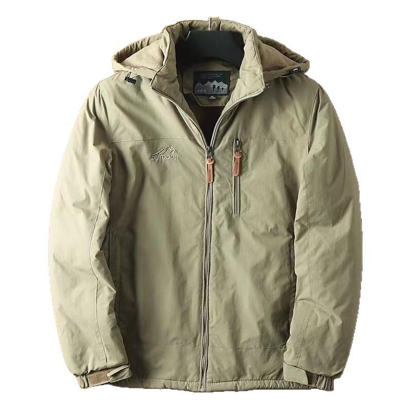 Men's Outdoor Waterproof Windproof Fleece-Lined Mountaineering Jacket
