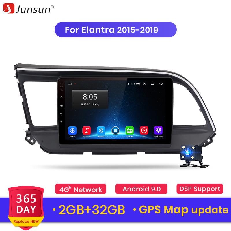 Junsun V1 pro 4G + 64G CarPlay Android 9.0 DSP для Hyundai Elantra 2015 ...