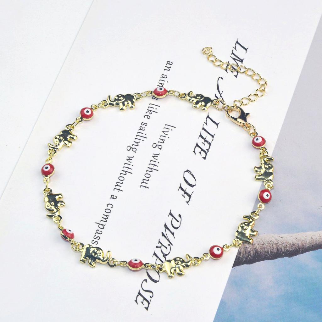 Neue Online-Fußkette mit Elefantenaugen-Motiv für Damen, hochsinniger Nischen-Fußschmuck.