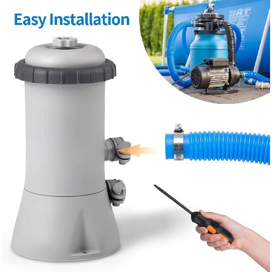 Pool Pump Hoses 1.25 Inch X 59 Inch Filter Pump Replacement Pool Hose For Above Ground Pools Flexible PE Tube For Swimming Systems (4 Pcs Blue)