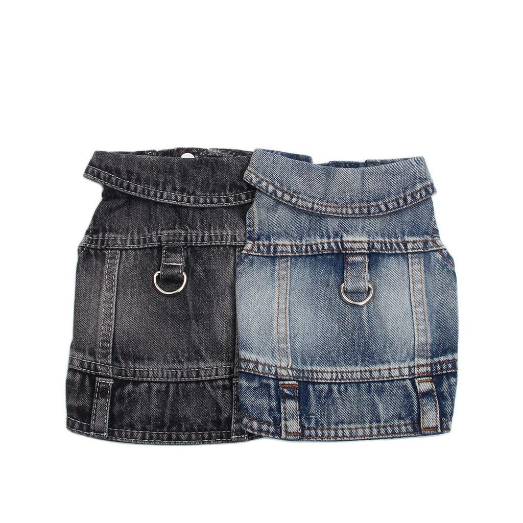 Animali domestici Cani Jeans Cappotto Giacca Gilet di jeans trainabile Gatto Cucciolo Primavera/Autunno Vestiti Abbigliamento