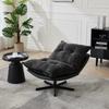 Relax Chair, 3-Way Backrest (95 Degrees/110 Degrees/125 Degrees) - Black Metal Legs, Cat-Scratch Faux Leather, Chenille Cover, Memory Foam