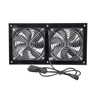 IP67 Rate Industrial 12V Double Cooling Fan For Ventilation Applications In Chicken Coops Sheds And Small Spaces