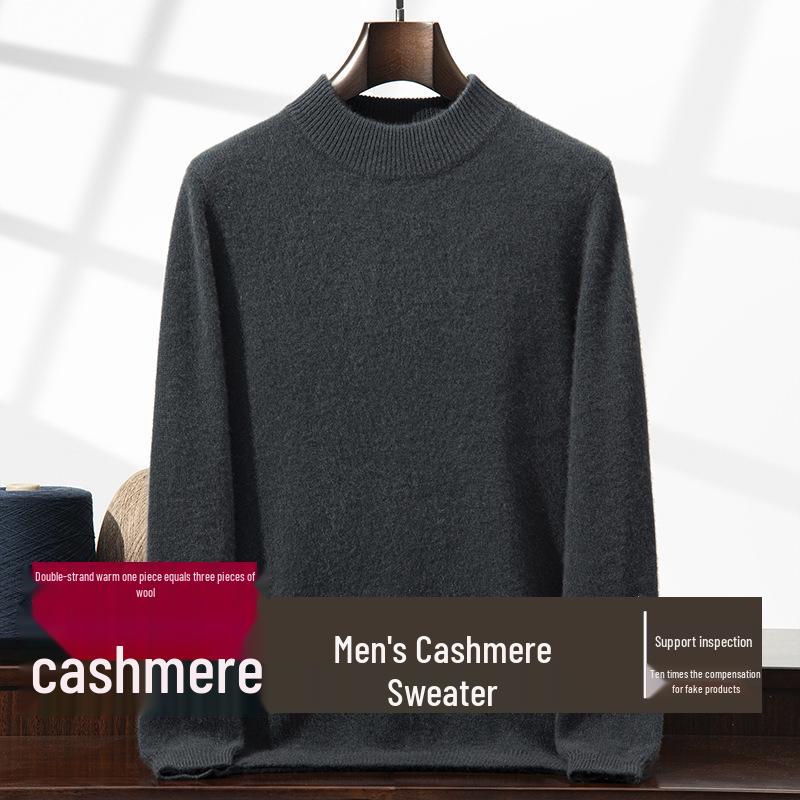 Men's Cashmere Thick Knit Pullover - Warm, Soft, Skin-Friendly Autumn/Winter Sweater