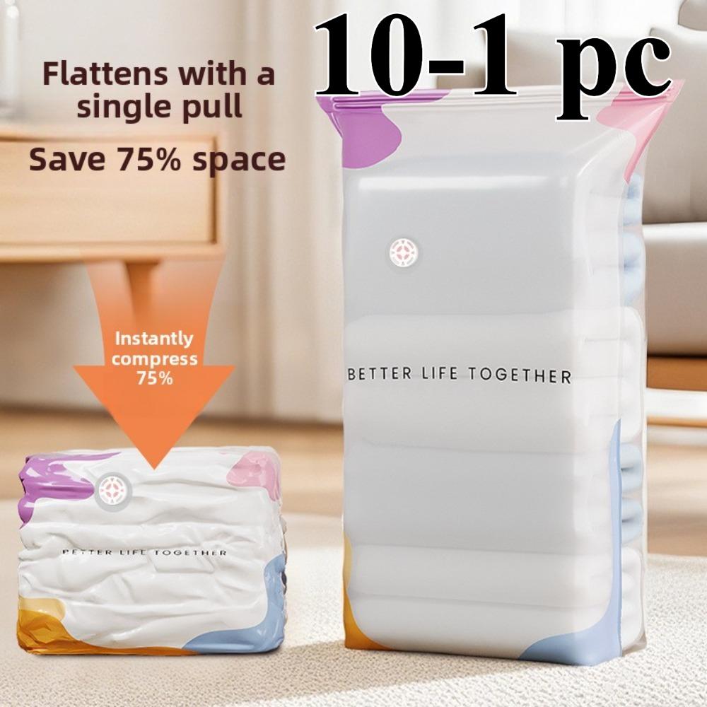 10-1pc Thick Large 3D Vacuum Storage Bags, Dust-Proof Compression Bags for Seasonal Quilts Coats Down Jackets