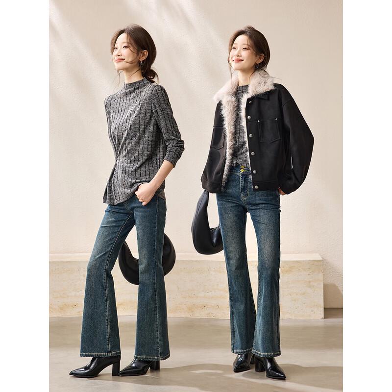 Mohan Yimei Winter Semi-High Collar Twisted Knot Pullover Top
