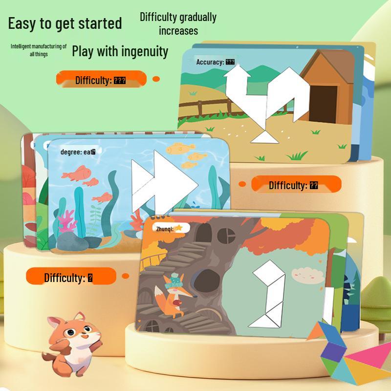 Magnetic Tangram Puzzle for Kids Ages 3-6 – Educational Toy for Elementary Students & Kindergarteners