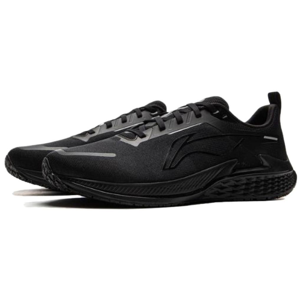 Li Ning Slip Resistant Abrasion Resistant Low top Casual Running Shoes Men's Black ARBV003-2