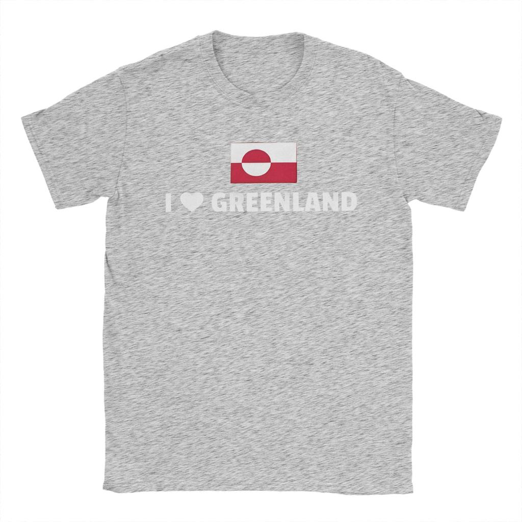 Greenland Flag TShirts Men Funny Pure Cotton Tee Shirt Crew Neck Short Sleeve T Shirts Gift Idea Clothes