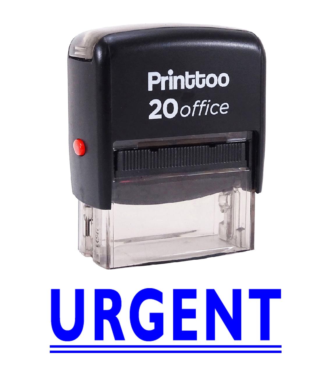 

Printtoo Rubber Stamp Office Stationary Custom Stamp URGENT Self 14 mm x 38 mm (Approx) синій
