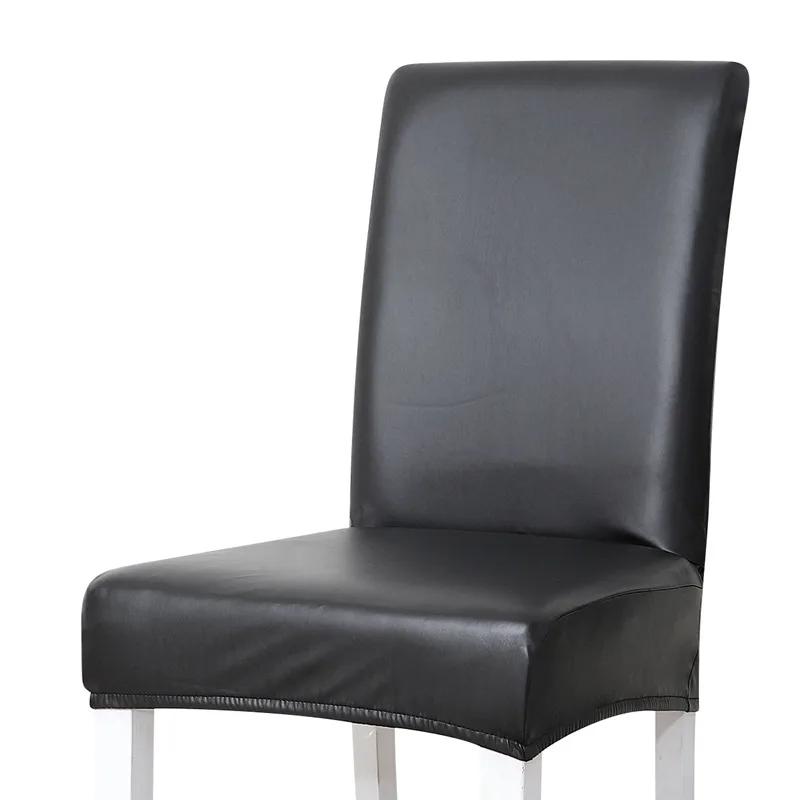 Elastic integrated chair cover PU leather waterproof oil resistant household chair cover universal hotel decorative chair cover integrated чёрный