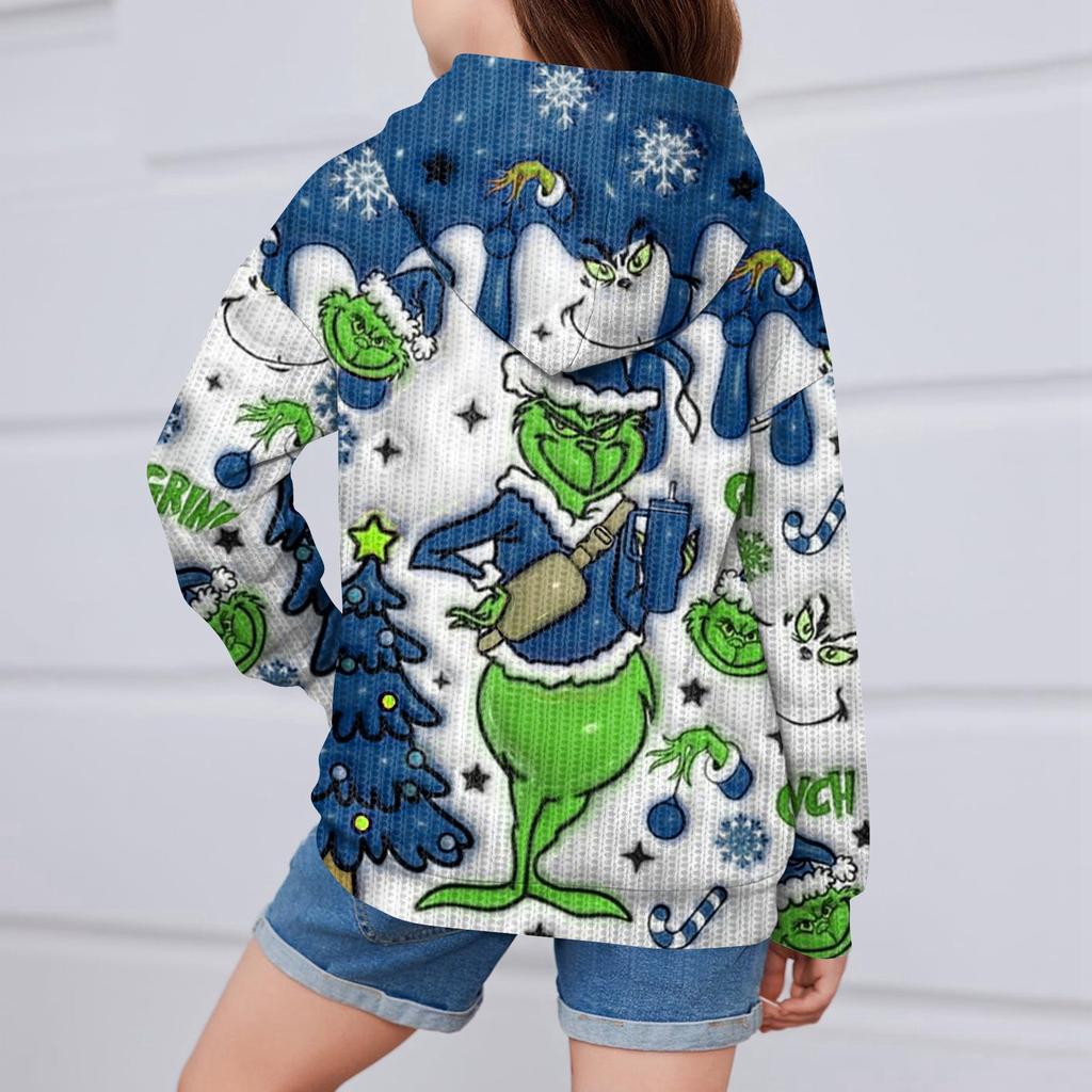 Children Girls And Boys Fashion Jacket Casual Printed Long-sleeved Hooded Cardigan Sweatshirts