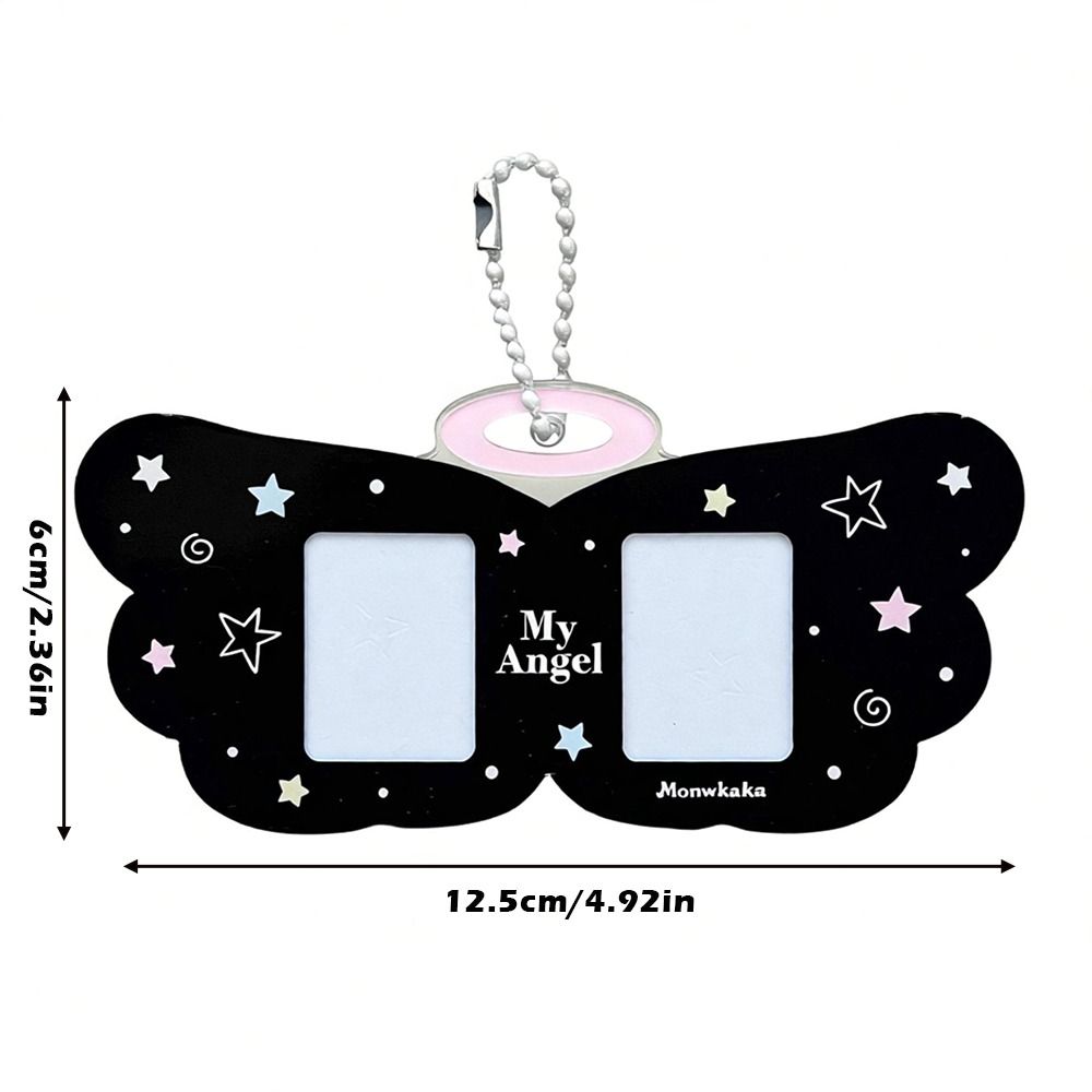 Cute Angel Wings Card Sleeve Pendant Clear DIY Design Card Cover Bag Pendant Photocard Holder
