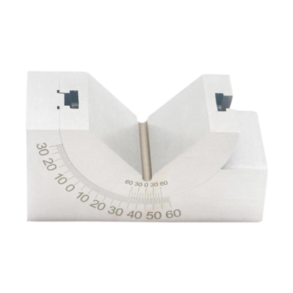 Precision Angle V Block 0 to 60 Degree Adjustable Gauge Metal Measuring Tool for Machining Work