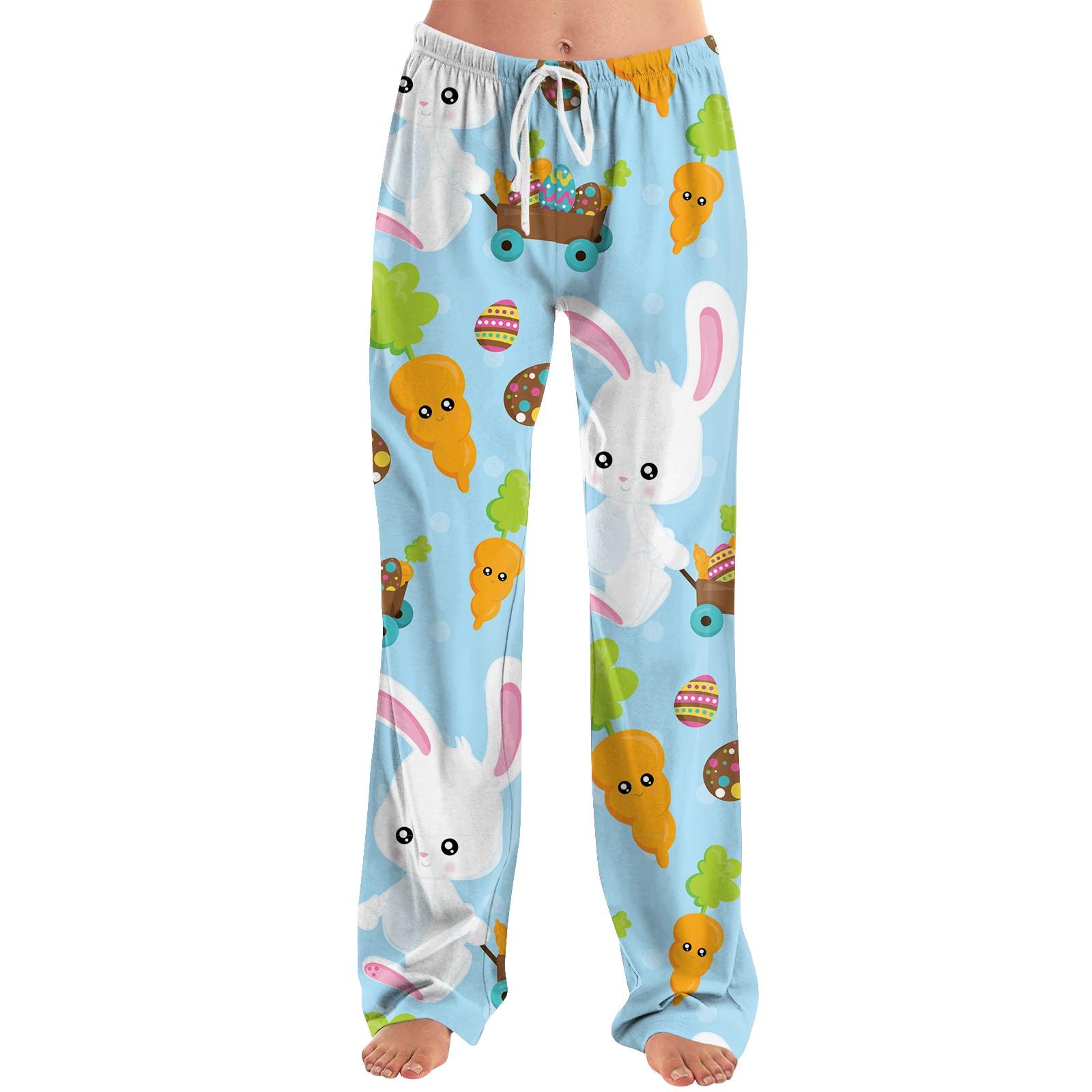 

Женские модные свободные повседневные брюки с пасхальным принтом XXXL красный