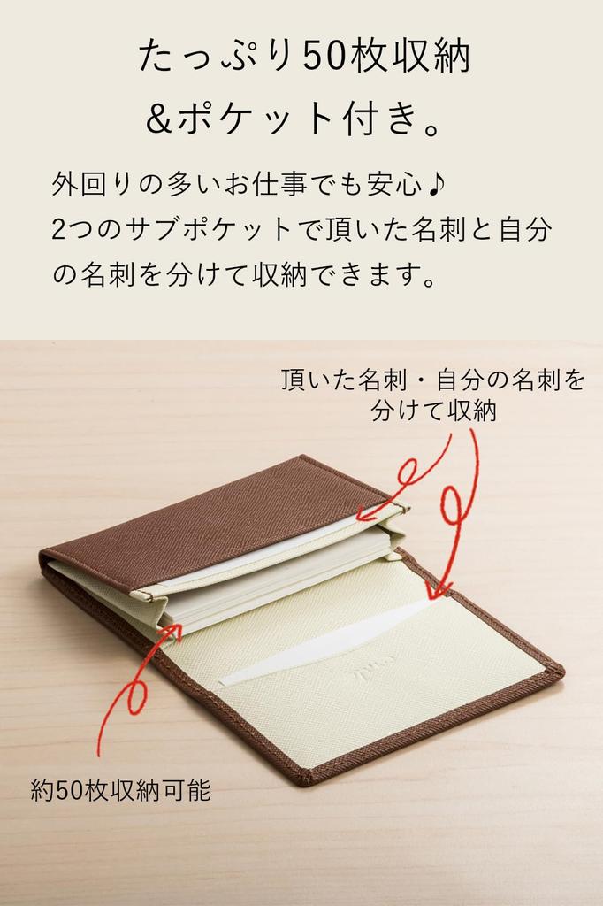 Corale Visitenkartenetui für Damen, Echtes Leder, Zweifarbiges Prismenleder, Bietet Platz für 50 Karten, Schlicht und Stilvoll (Greige x Kirschblütenrosa)