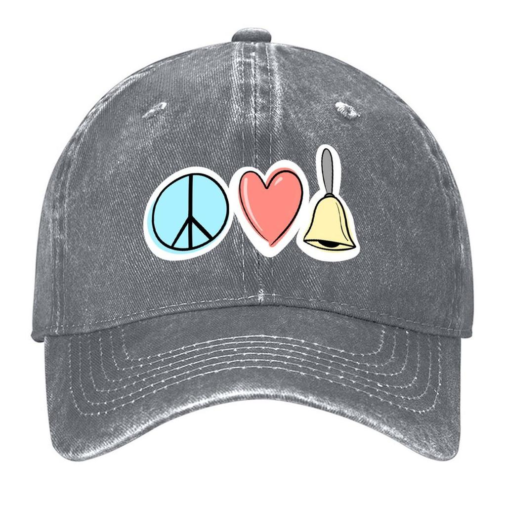 2026 Peace Love Handbells (simple Symbols Variant) Baseball Cap New In The Hat New In Hat Thermal Visor Rugby Mens Women's