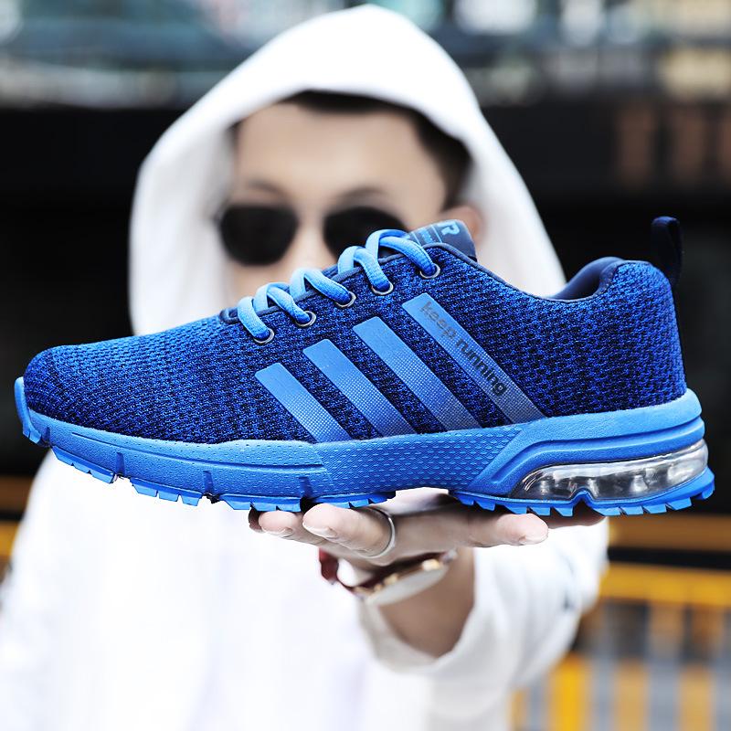 Men's Shoes New Air Cushion Flying Woven Sports Shoes Men's Autumn Large Size Casual Shoes 2025 Spring and Autumn Trend Men's Shoes