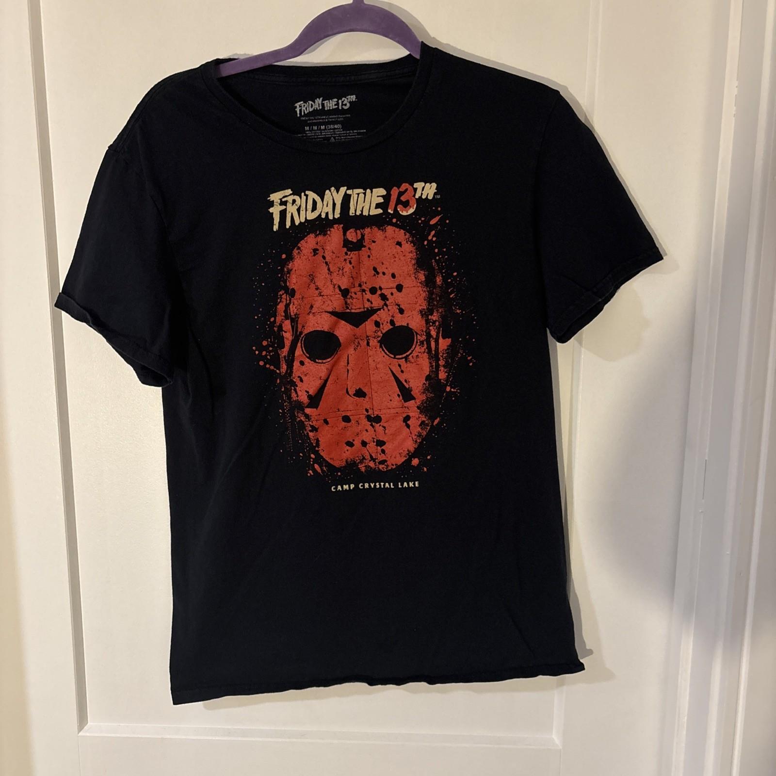 Friday the 13th Jason Mask Camp Crystal Lake Men s Black Unisex T-Shirt L