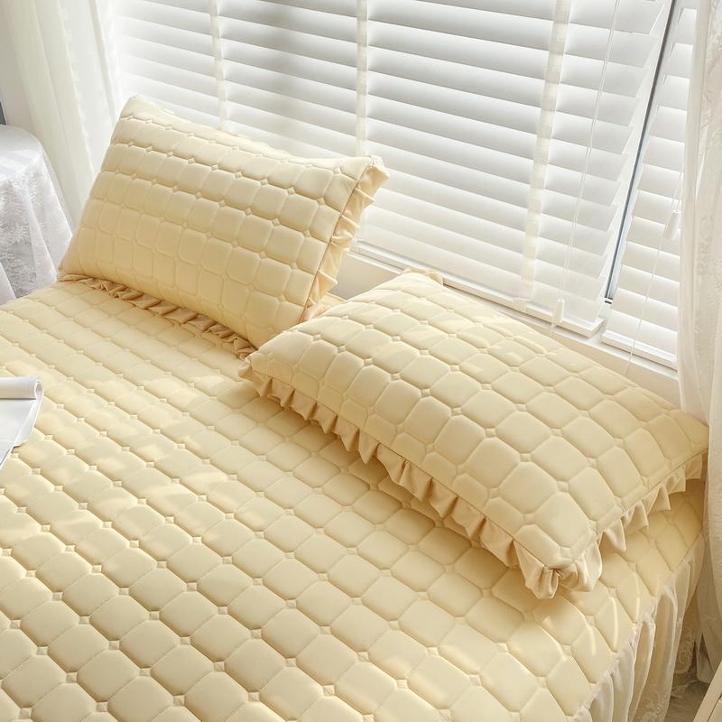 1/2pc Natural Latex Thickened Cooling Pillowcase Korean Style Ruffled Summer Pillow Cases Solid Ice Silk Breathable Pillow Cover