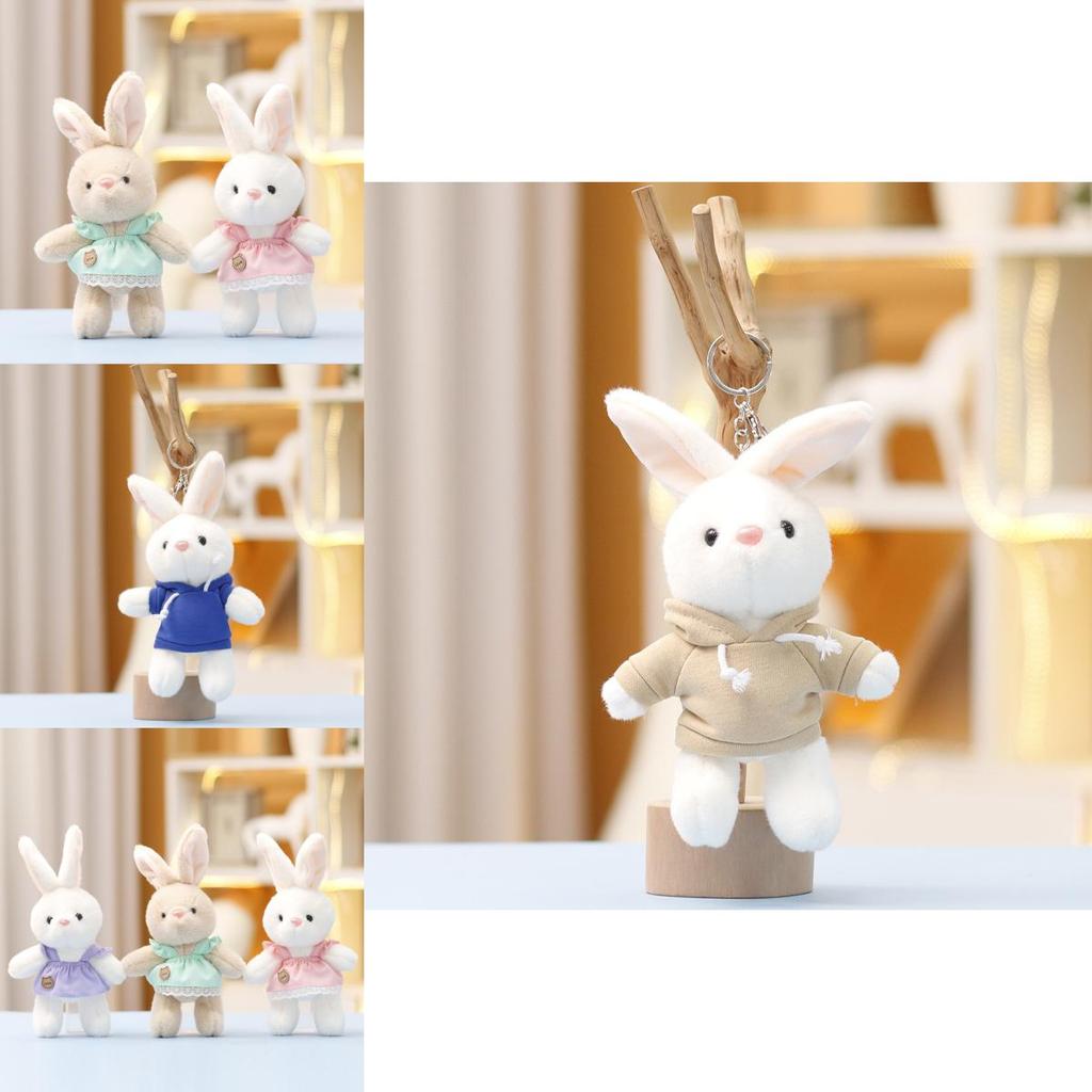Hoodie Bunny Plush Keychain Toy Doll Cute Gift For Kids And Backpack Decoration