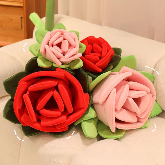 Yousheng Rose Plush Toy Realistic Flower Design Soft Healing Never Withering Imitation Rose Flower Emotional Companion Toy rosa