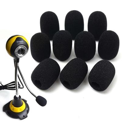 10pcs/bag Black Sponge Foam Cover Microphone Headset Windscreen Mic Cover Pads