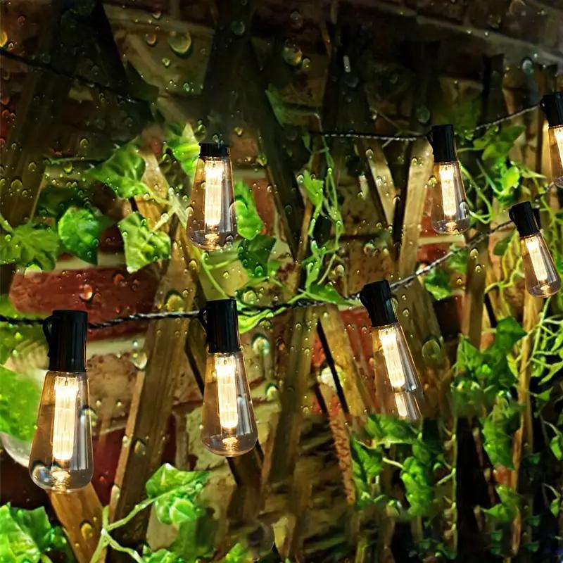 Solar Powered LED String Lights Highlight Outdoor Shatterproof Big Bulbs Garden Holiday Decor Waterproof Lights Camping Light