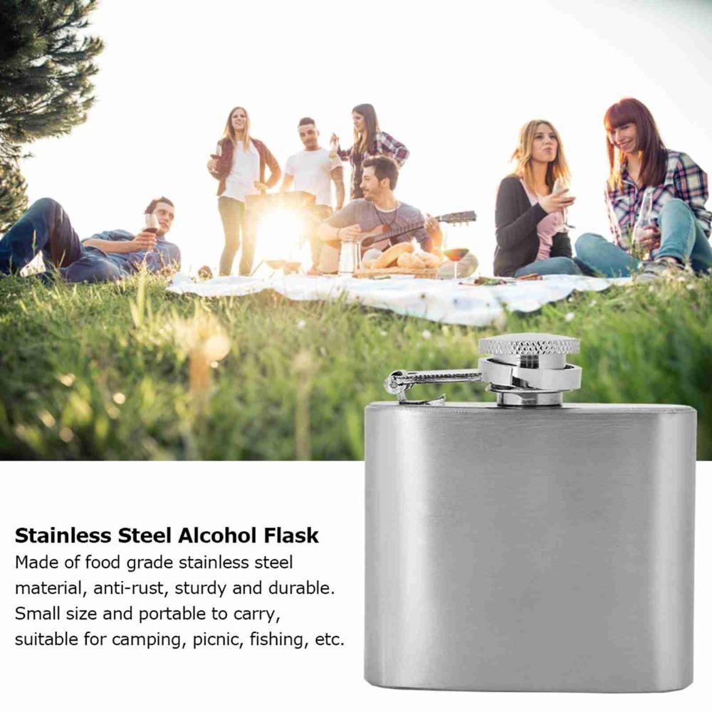 2 Piece Set Leak Proof Whiskey Flask Portable Hip Flask Mini Stainless Steel Flask  Gift 2OZ