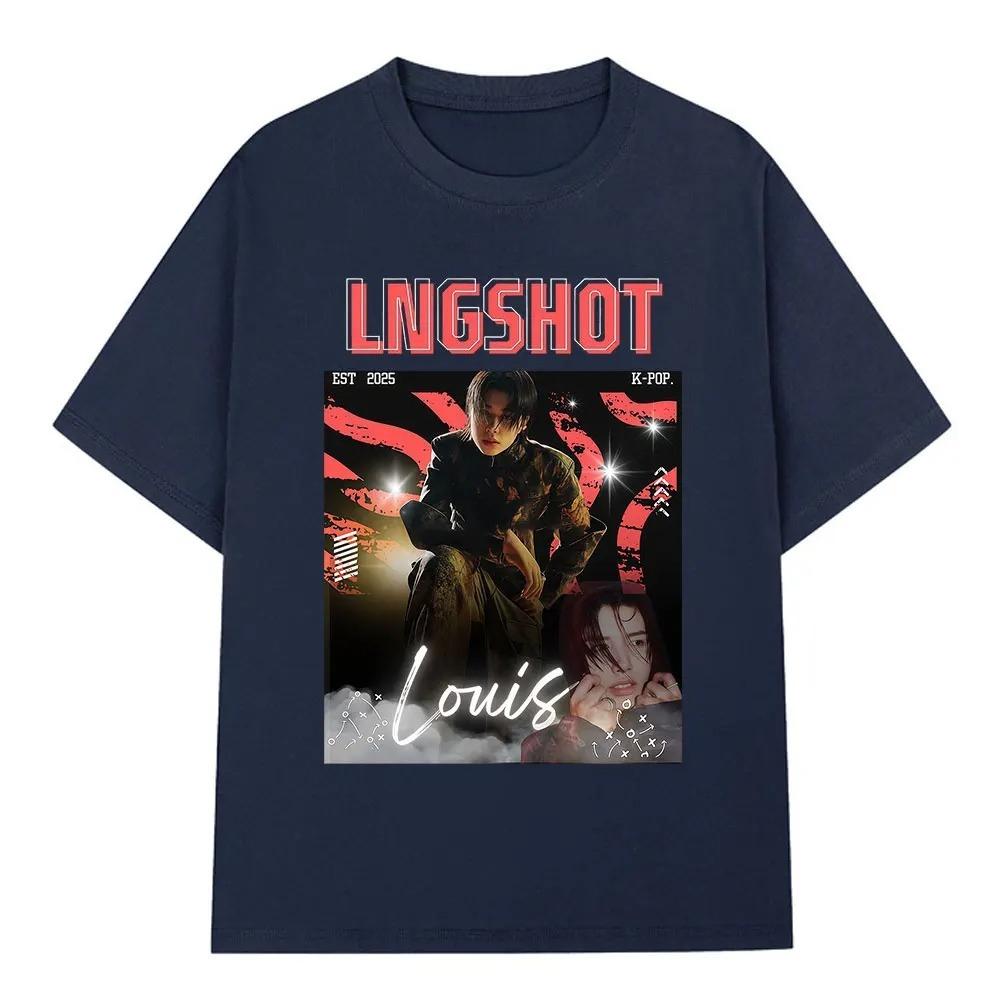 2026 Korean Kpop Hip Hop Group Lngshot LOUIS Graphic T Shirt Men Women Clothing Fashion Oversized Short Sleeve Cotton Casual T-shirts
