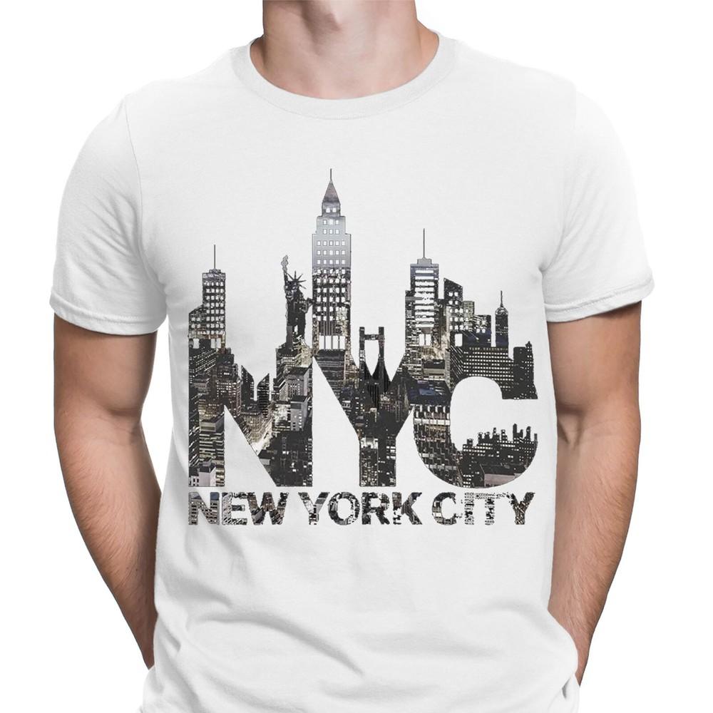New York City Skyline Nyc Imagine Party Retro Vintage Mens TShirts Tee Top 6ED 2XL