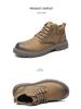 Men's High-Top Leather Martin Boots, 2024 Autumn/Winter, Plus Velvet, Warm Mid-Top Work Boots