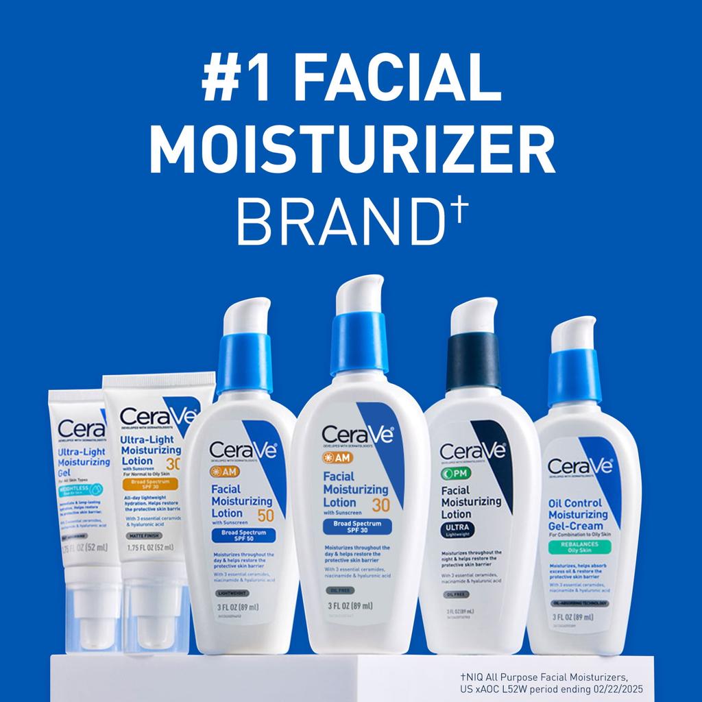 Cerave Am Face Moisturizer Lotion With Sunscreen Spf 30 For Normal To Oily Skin  2 Fl Oz
