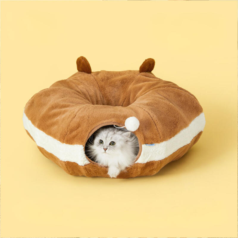 Cat Meow Two-Way Bear Cat Tunnel Cat Hideaway brown