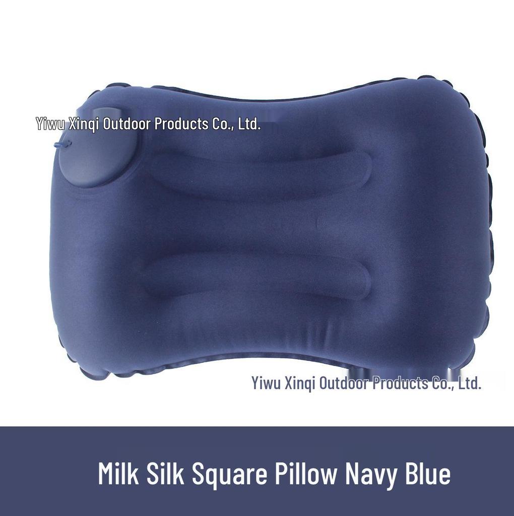 Inflatable U-Shaped Velvet Neck Pillow - Travel Essential, Foldable & Portable