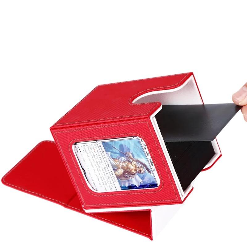 Game Collection Cards Deck Storage Box PU Leather Card Organizer for MTG TCG 100+ Cards Deck Holder Durable Collector Case