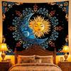 VIKAMA Sun Moon Floral Tapestry, Boho Celestial Flower Print Wall Hanging for Bedroom, Living Room, Dorm & Hippie Home Decor1